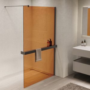 Душевая перегородка Vincea Walk-In Вороненая сталь / Янтарное